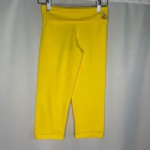 Up Vibe Brazil yellow foldover capri leggings one size fits all NEW without tags
